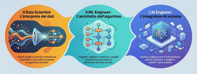 Differenze tra AI Engineer, data scientist e machine learning engineer