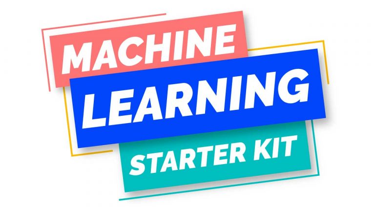 Logo colorato del Machine Learning Starter Kit con testo in blu, rosso e verde su sfondo bianco, indicante un corso completo per imparare il Machine Learning